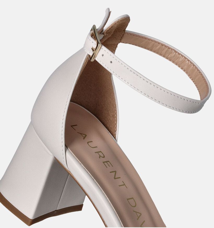 Laurent David Ecru Sandalen met hak voor dames (357910)