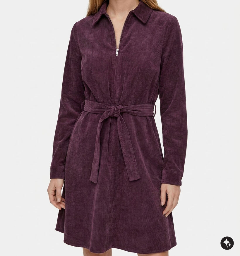 JDY Ulla Ohio Fig Robe-Chemise en Bordeaux pour femmes (379363)