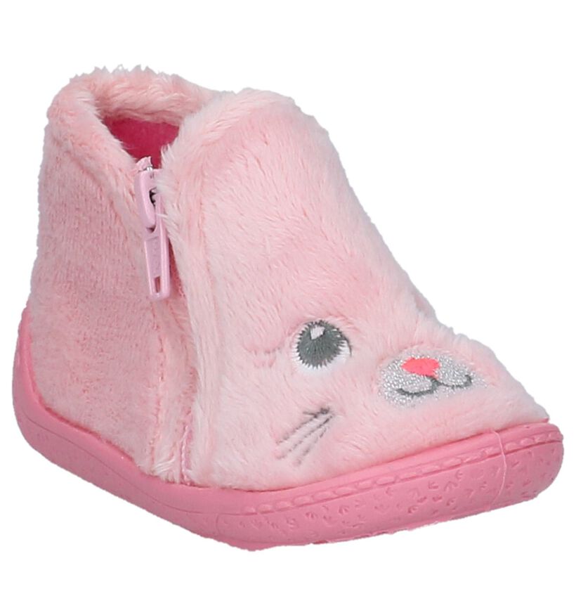 Milo & Mila Pantoufles fermées en Rose clair en textile (224069)