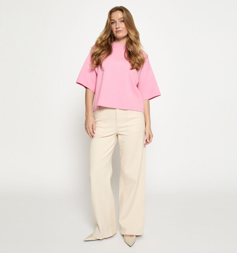 Minus Lupi Knit Roze T-shirt voor dames (371809)