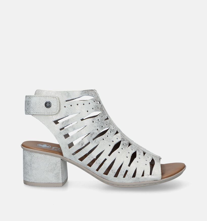 Rieker Zilveren Sandalen met blokhak voor dames (339085)