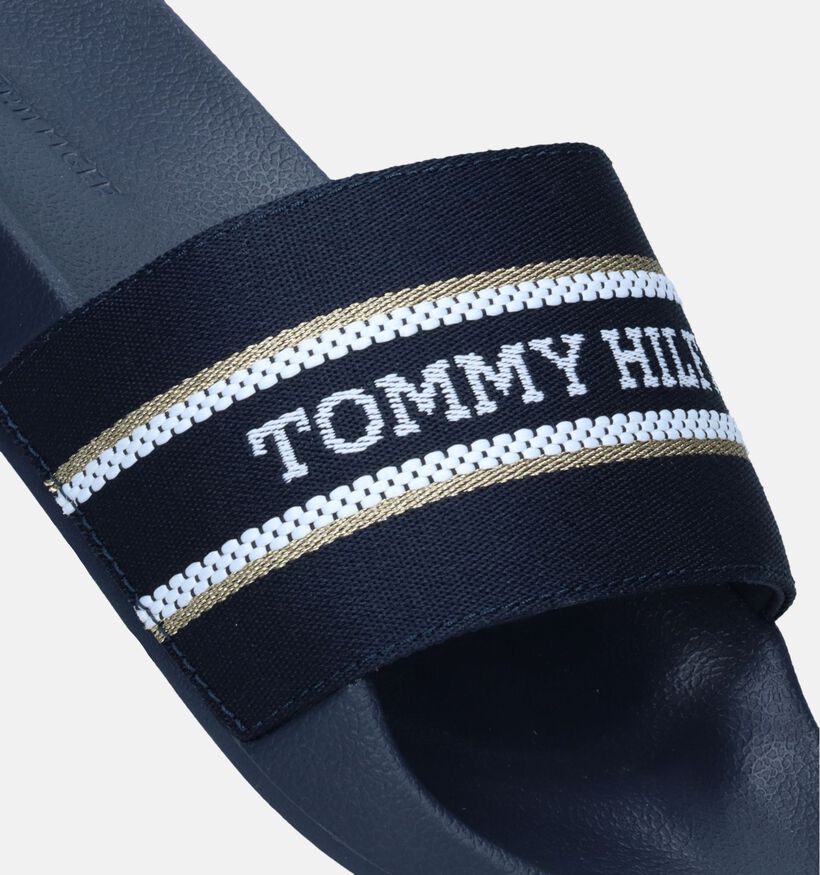 Tommy Hilfiger Webbing Slide Claquettes de picine en Bleu pour femmes (336397)