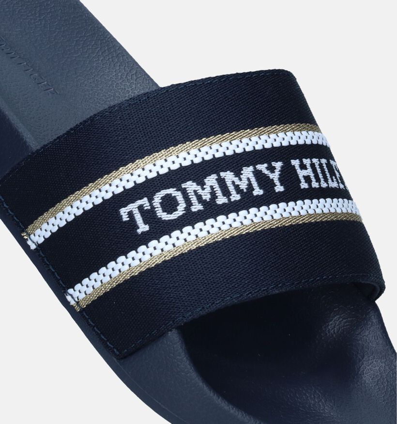 Tommy Hilfiger Webbing Slide Blauwe Badslippers voor dames (336397)