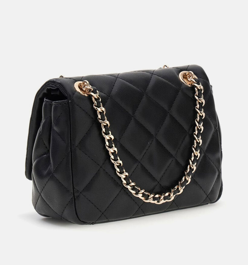 Guess Sac port&eacute; crois&eacute; en Noir/Or pour femmes (381190)