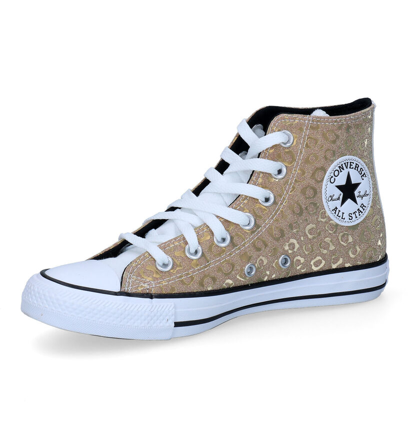 Converse CT All Star Leopard Glitter Baskets en Or en textile (300148)