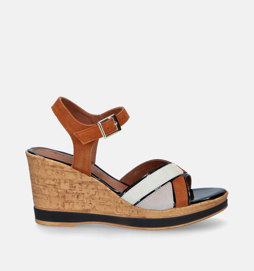 Tamaris Sandales avec talon compensé en Cognac pour femmes (338239)