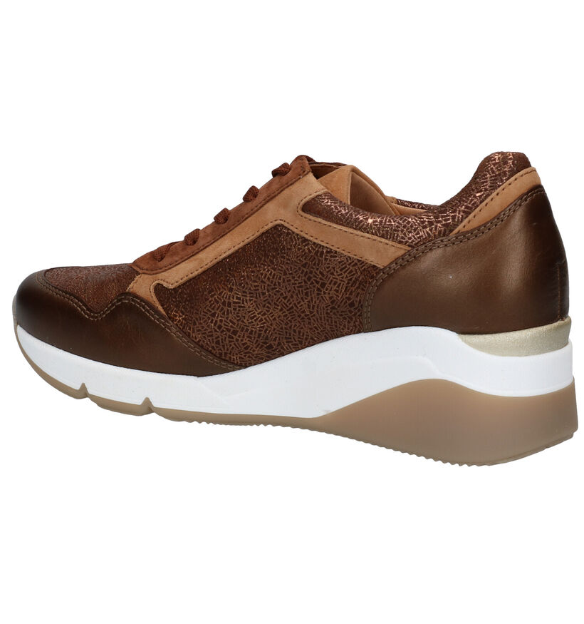 Gabor OptiFit Zwart/Bronzen Sneakers in leer (282470)