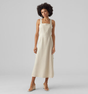 Lange jurk beige
