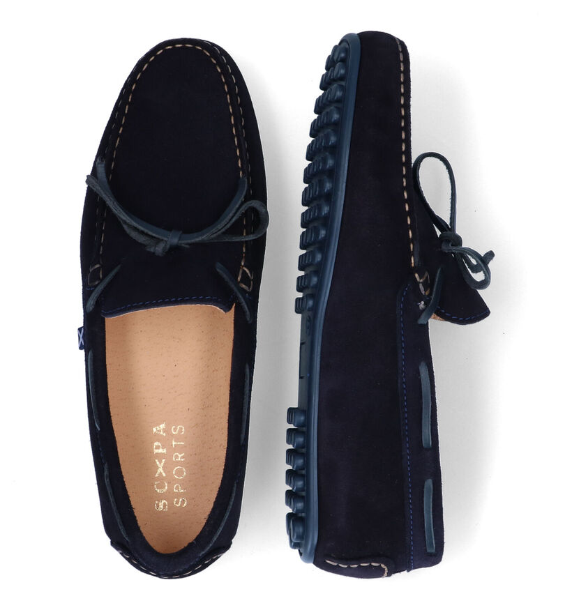 Scapa Mocassins en Bleu foncé en daim (307039)