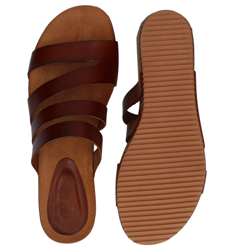 Hee Nu-pieds plates en Marron en cuir (289990)