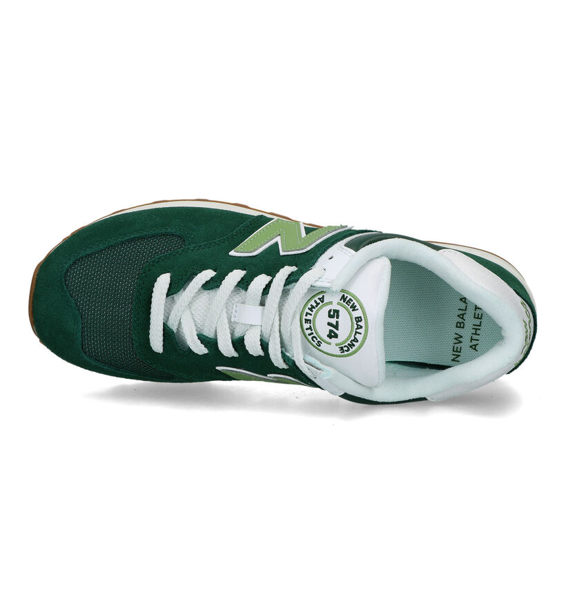 New Balance 574 Baskets en Blanc en daim (319188)
