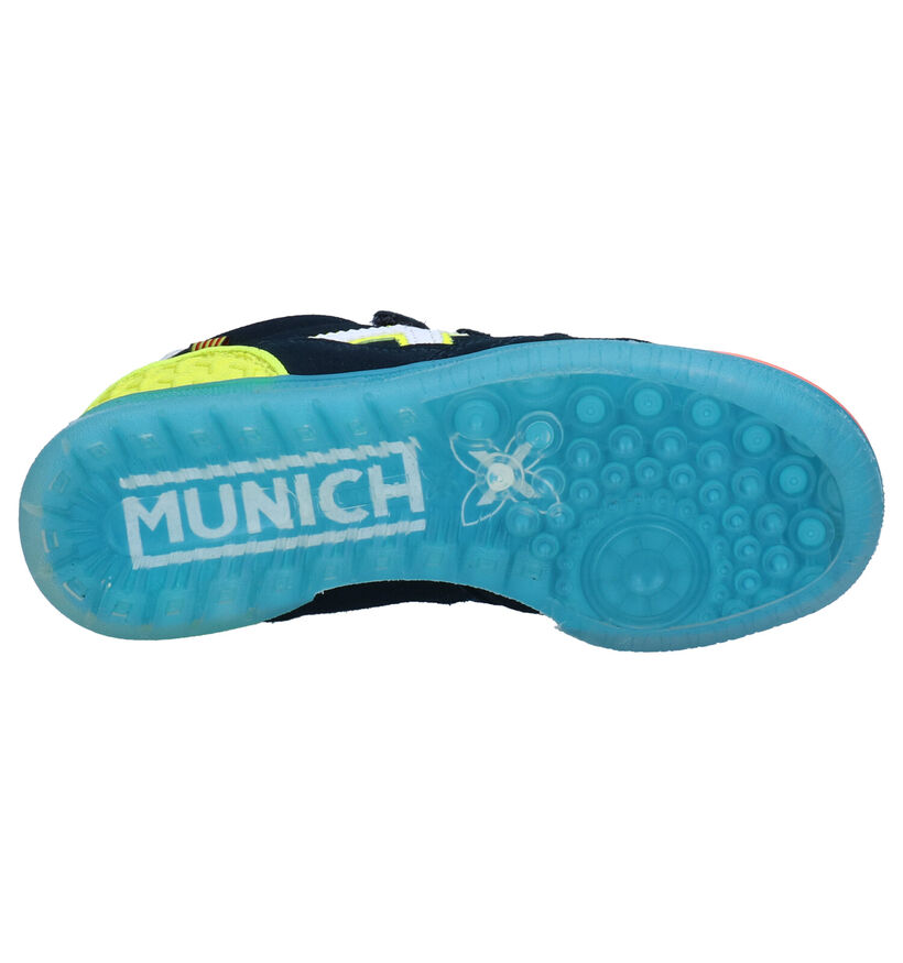 Munich Blauwe Velcroschoenen in daim (271079)