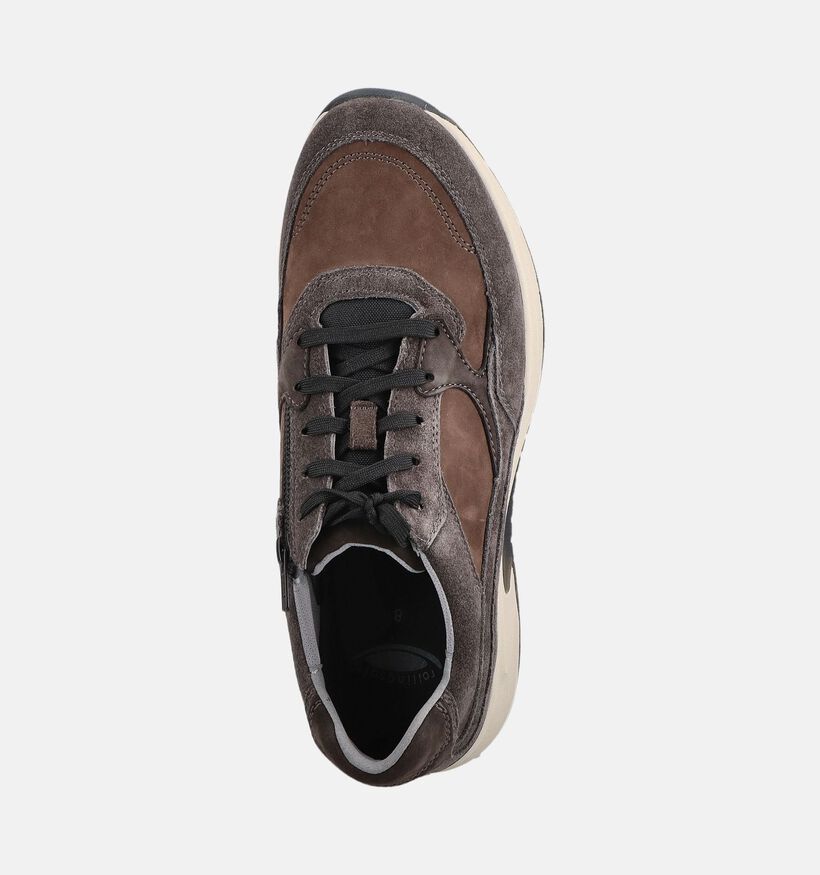 Gabor Rollingsoft Baskets en Marron fonc&eacute; pour hommes (380911) - pour semelles orthop&eacute;diques