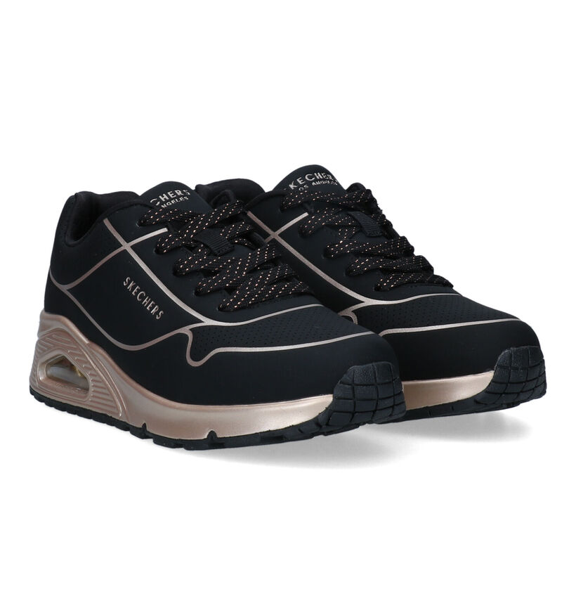 Skechers Uno Gen1 - Cool Heels Zwarte Sneakers voor meisjes (345258)