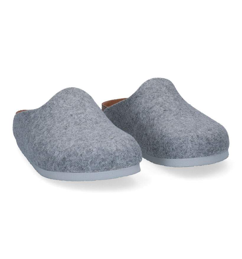 Birkenstock Amsterdam Vegan Pantoufles en Gris en textile (294812)