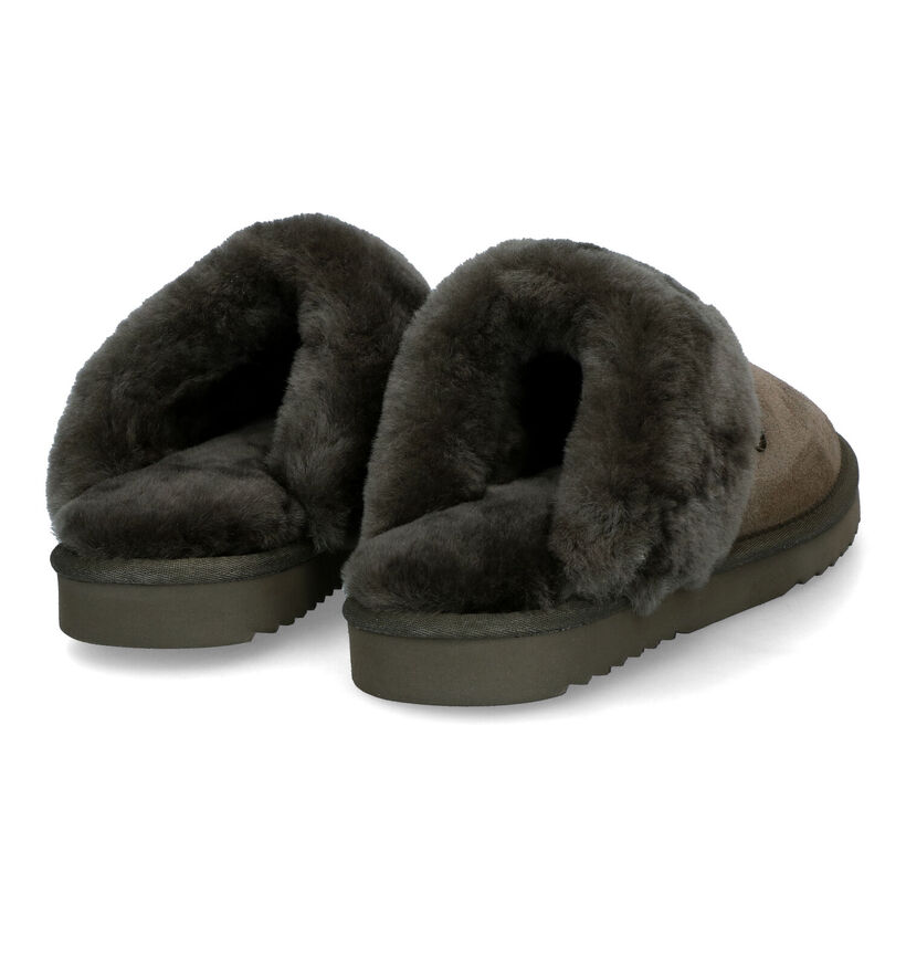 Warmbat Flurry Cognac Wollen Pantoffels voor dames (329908)