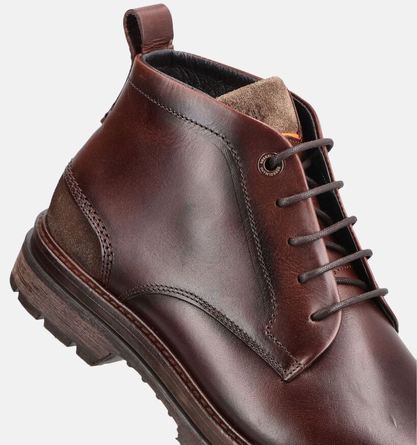 Berkelmans Levin Donkerbruine Boots met Veters voor heren (379060) - geschikt voor steunzolen
