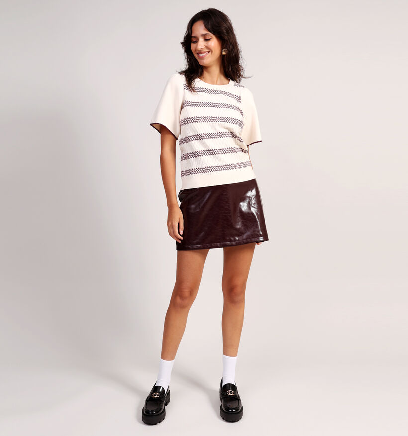 Vila Riam Ecru Pull met Korte Mouwen voor dames (364074)