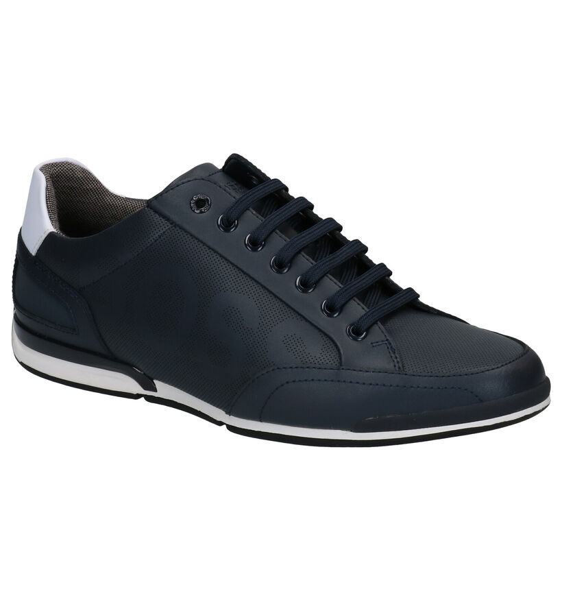 Hugo Boss Saturn Low Chaussures à Lacets en Blanc en cuir (285645)