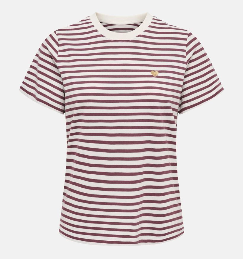 JDY Pisa Gestreepte Rode/Witte T-shirt voor dames (385812)