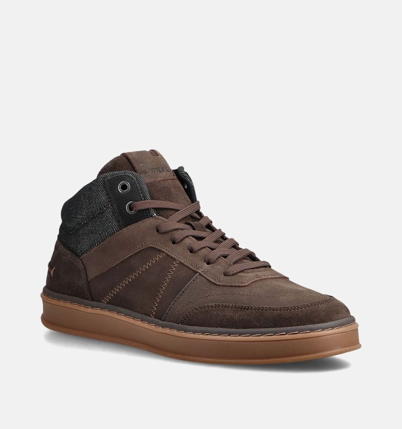 Bufflox Atenas Donkerbruine Sneakers voor heren (362644) - geschikt voor steunzolen