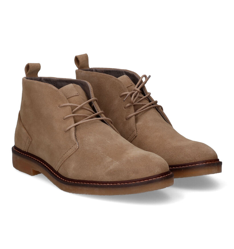 Poelman Halloween Taupe Desert Boots in daim (310333)