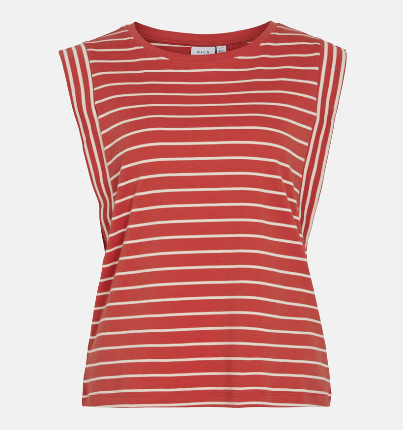 Vila Veriana Rode T-shirt Gestreept voor dames (353020)