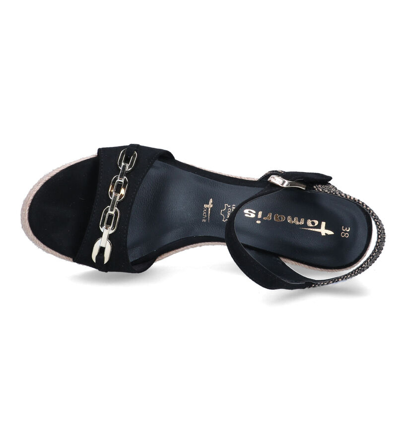 Tamaris Zwarte Sandalen met sleehak voor dames (322422)