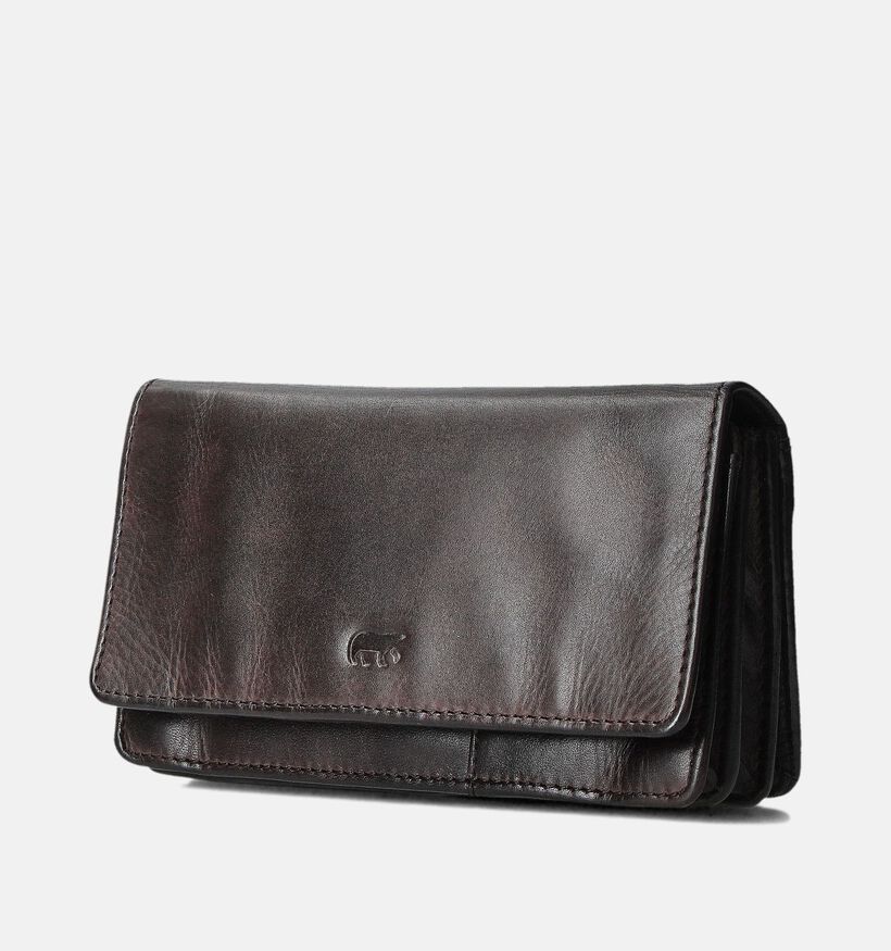 Bear Design Porte-monnaie &agrave; rabat en Brun fonc&eacute; pour femmes (382119)