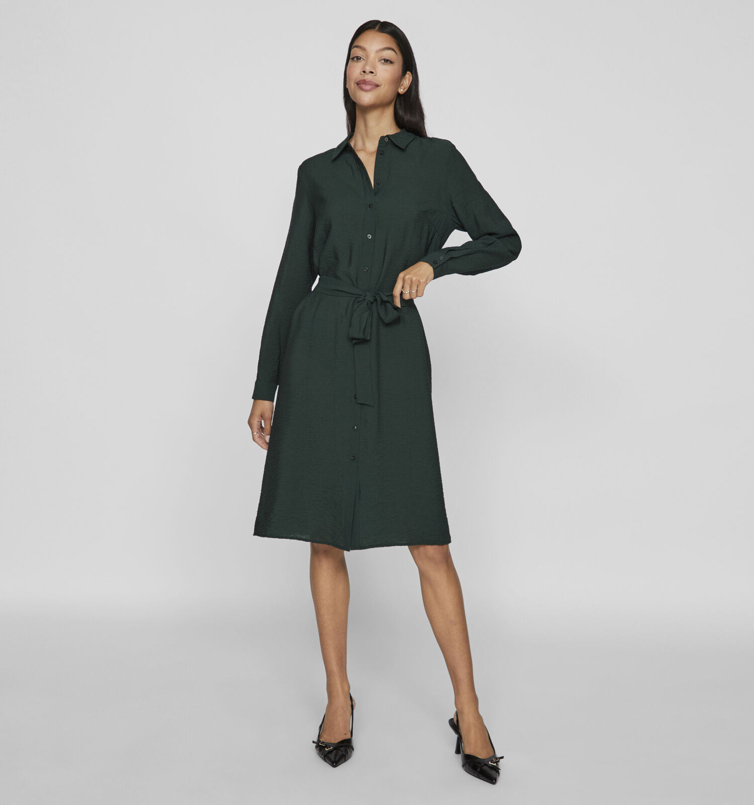 Robe chemise vert