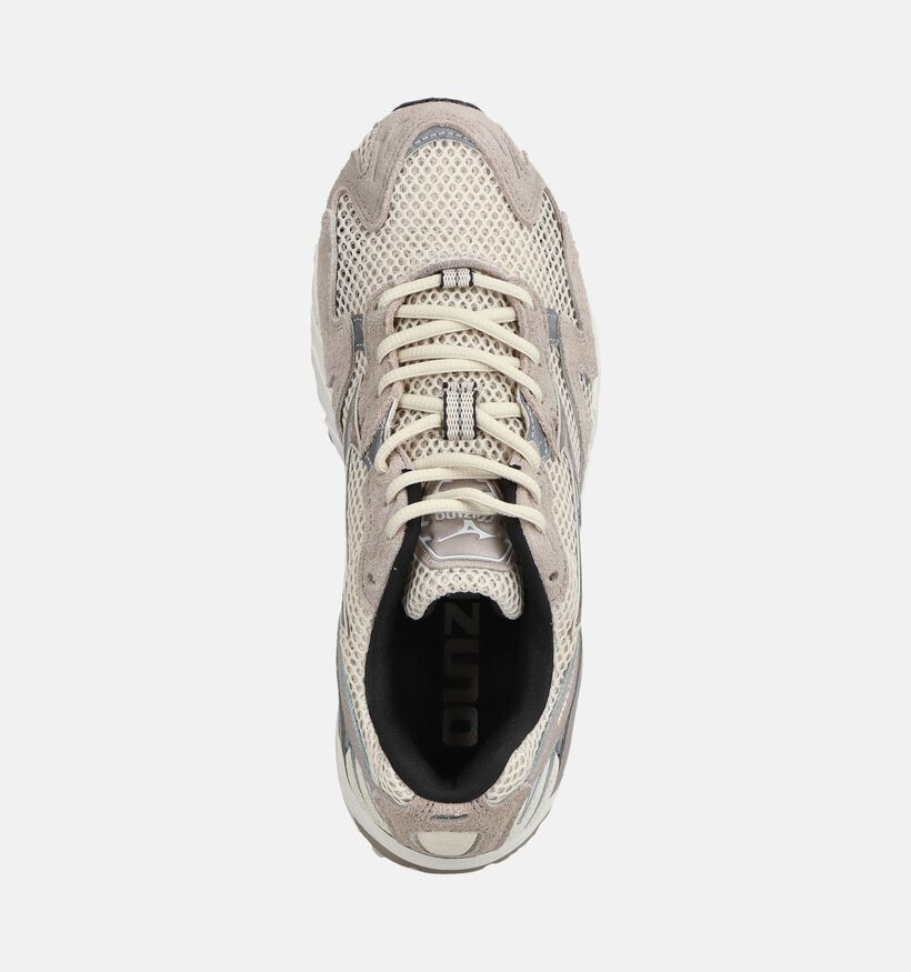 Mizuno Wave Rider 10 Suede Lichtbeige/Taupe Sneakers voor dames (376216) - geschikt voor steunzolen
