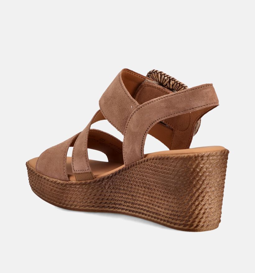 Gabor Bruine Sandalen met sleehak voor dames (371135)