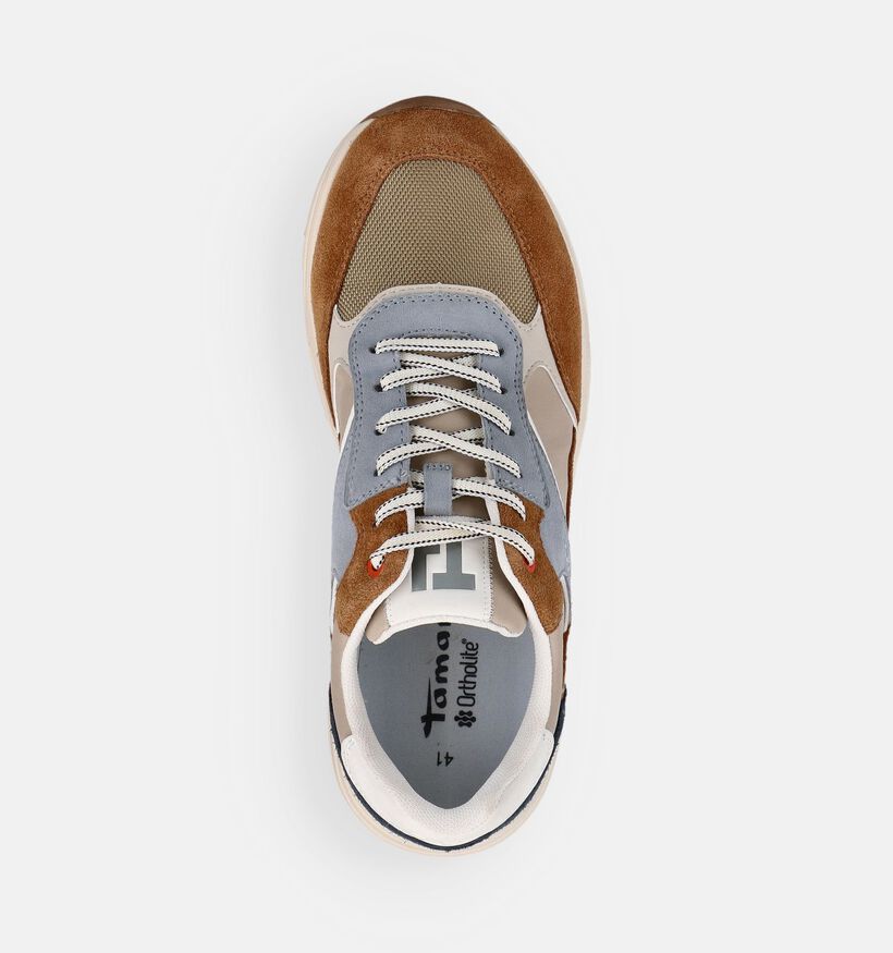 Tamaris Cognac/Lichtblauw Lage Sneakers voor heren (368814) - geschikt voor steunzolen