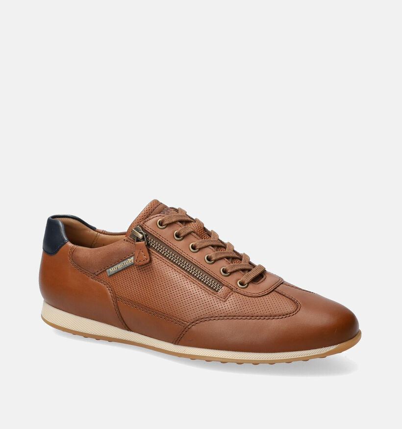 Mephisto Leon Randy Cognac Veterschoenen voor heren (355170) - geschikt voor steunzolen