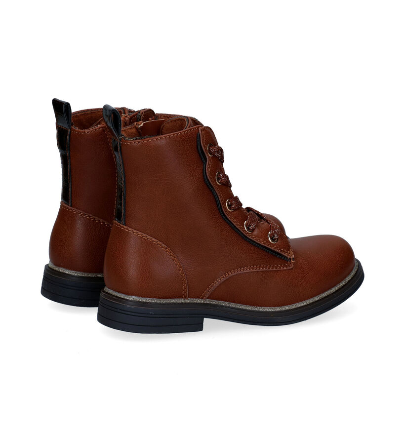 Milo & Mila Cognac Bottines in kunstleer (297204)