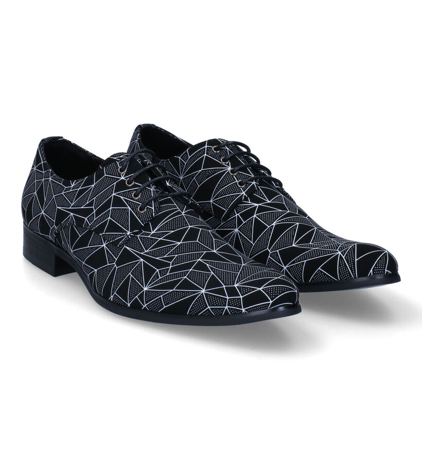 Lureaux Silver Spider Zwarte Geklede Veterschoenen in kunststof (312586)