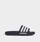 adidas Adilette Claquettes en Bleu fonc&eacute; pour hommes (367003)