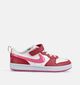 Nike Court Borough Low Baskets en Rouge/Blanc pour filles (380748)