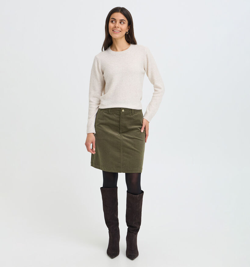 Fransa Tean Jupe mi-longue en Vert kaki pour femmes (379933)