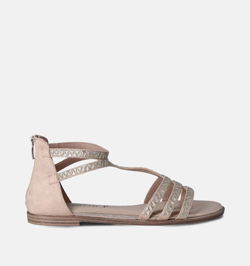 Tamaris Sandales tressé avec talon fermé en Beige pour femmes (354359)
