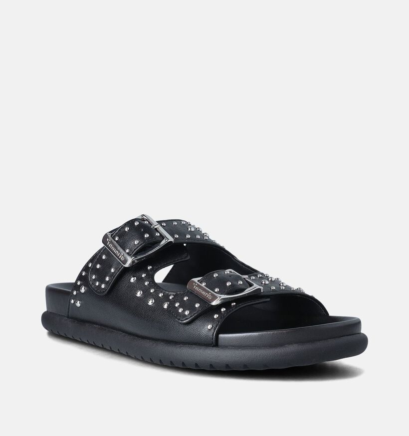 Tamaris Nu-pieds plates en Noir pour femmes (366039)