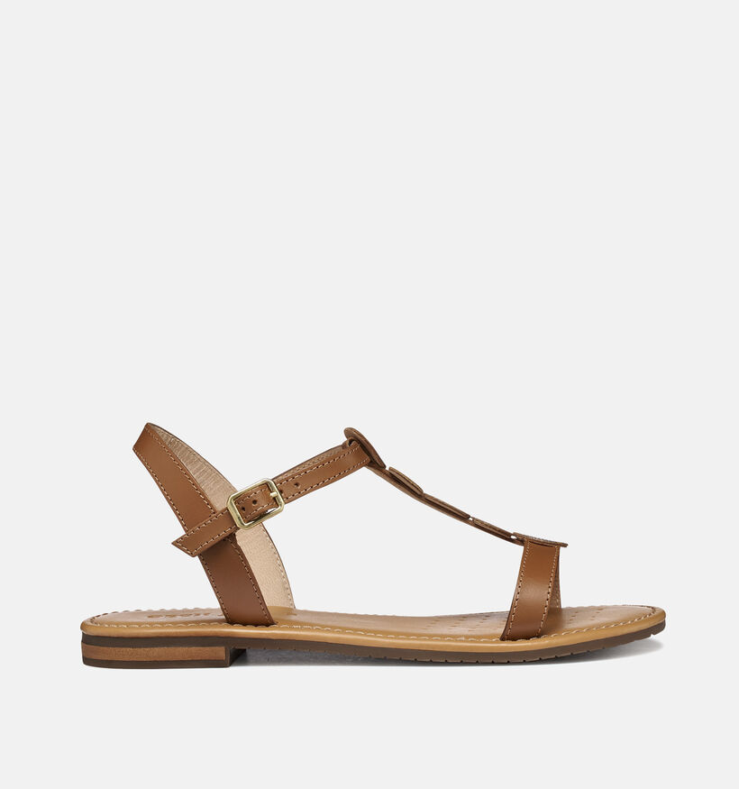 Geox Sandales plates en Cognac pour femmes (368200)