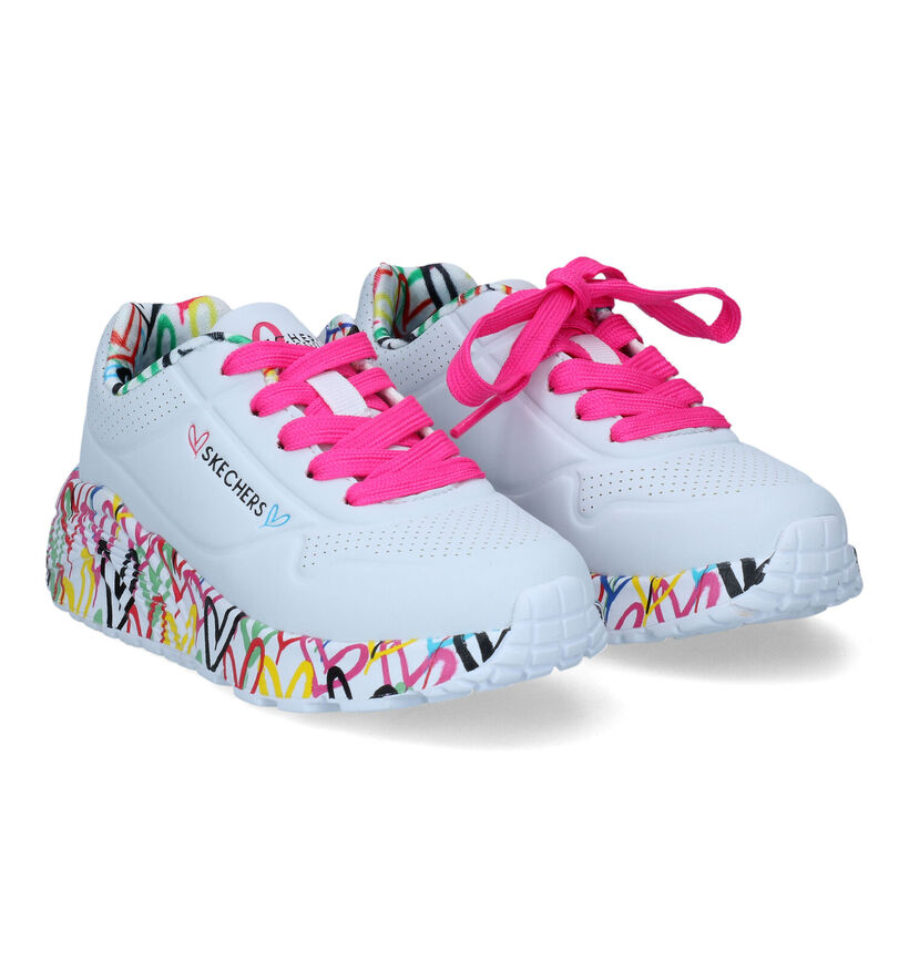 Skechers Uno Lite Lovely Luv Baskets en Noir pour filles (345247)