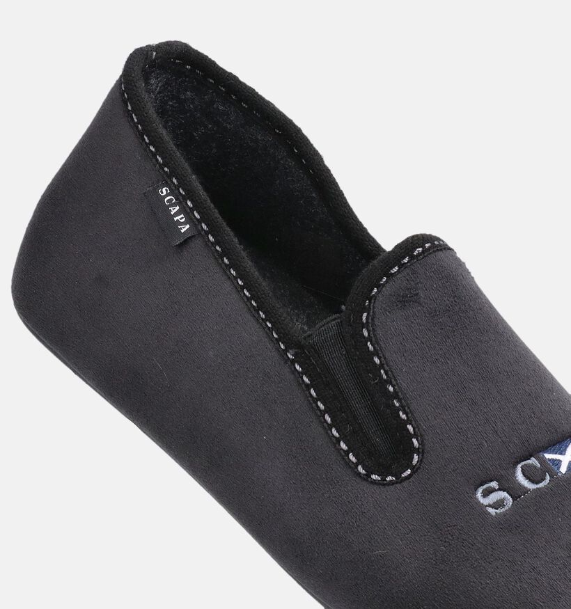 Scapa Pantoufles ferm&eacute;es en Noir pour hommes (381022) - pour semelles orthop&eacute;diques