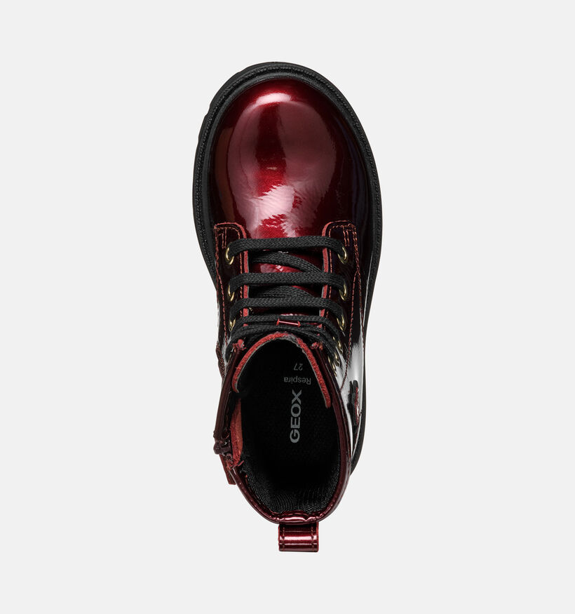 Geox Shaylax Boots &agrave; lacets en Bordeaux pour filles (376264) - pour semelles orthop&eacute;diques