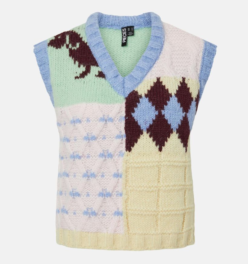 Pieces Bia Knit Pull en Jaune/Pastel pour femmes (369212)