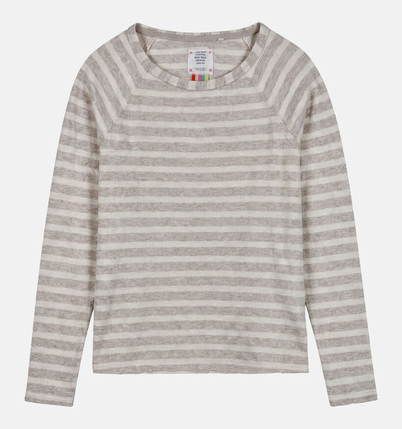 The Shirt Project Grijze T-shirt met Lange Mouwen Gestreept voor dames (374342)