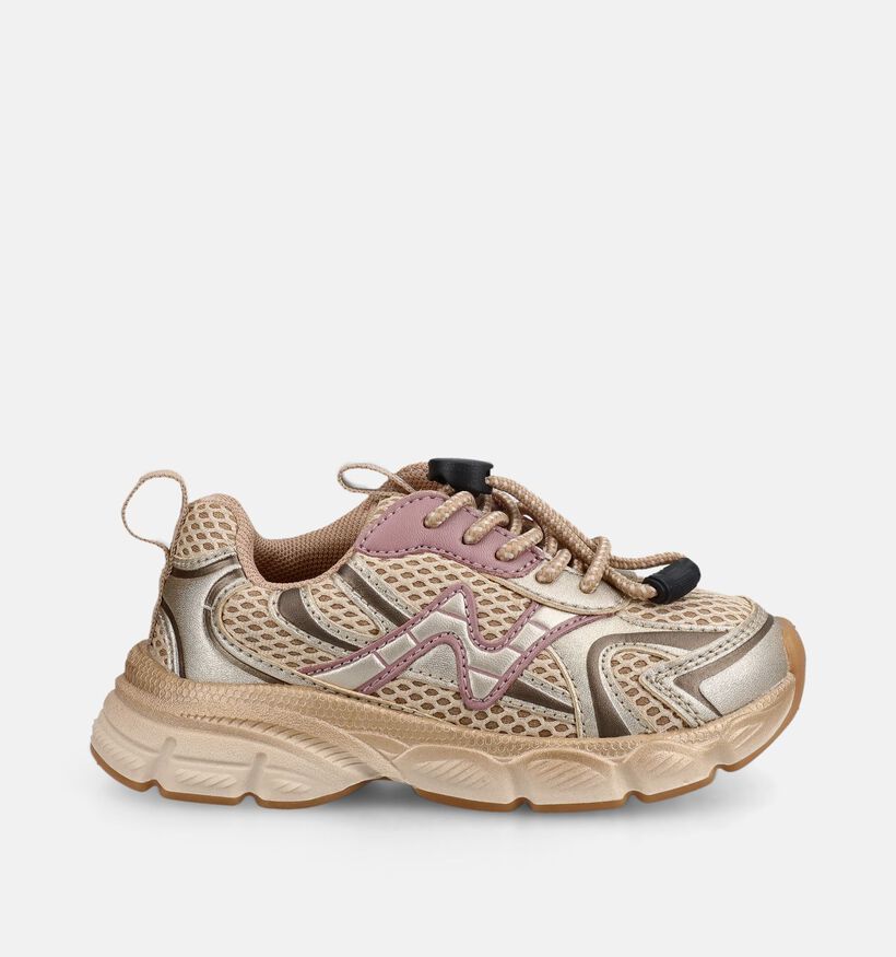 Naturino Wave Baskets basses en Or pour filles (380170) - pour semelles orthop&eacute;diques