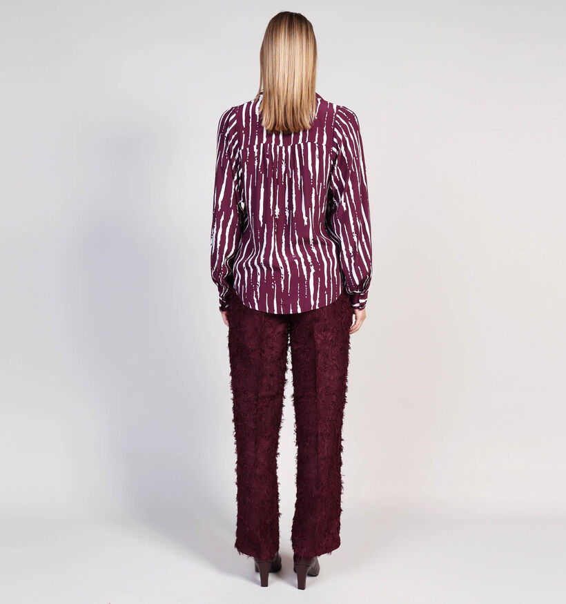 Vila Kirse Fig Blouse en Bordeaux/Blanc Vila Kirse Fig Blouse en Bordeaux/Blanc pour femmes (364097)