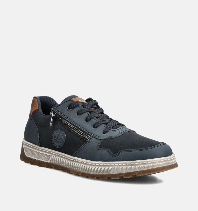 Rieker Donkerblauwe Sneakers met Veter en Rits voor heren (360458) - geschikt voor steunzolen
